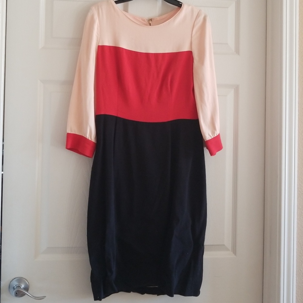 Kate Spade dress! Coral, navy, salmon. 8